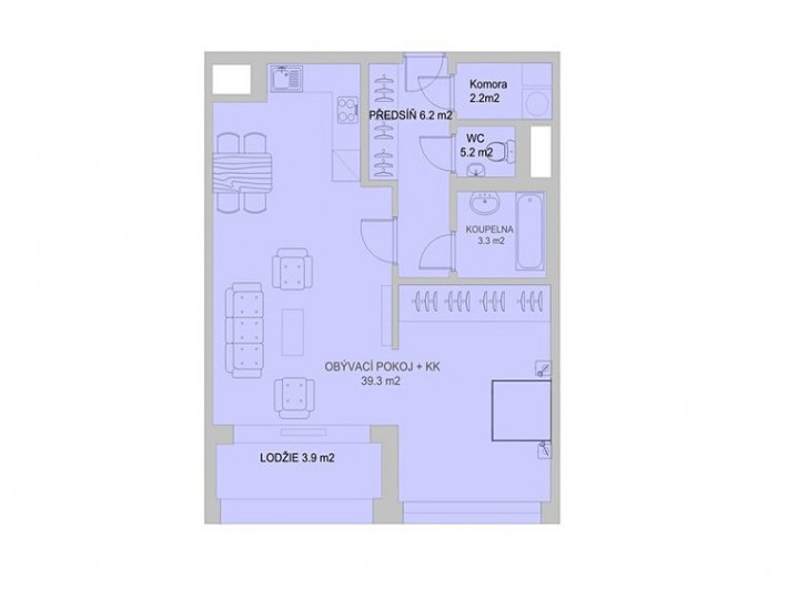 Квартира, 2 + кк, 52 м2, Прага 8 - Карлин фото 17